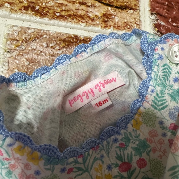 NWOT Peggy Green heirloom floral button front bloomer set 18m baby girl - Picture 4 of 5